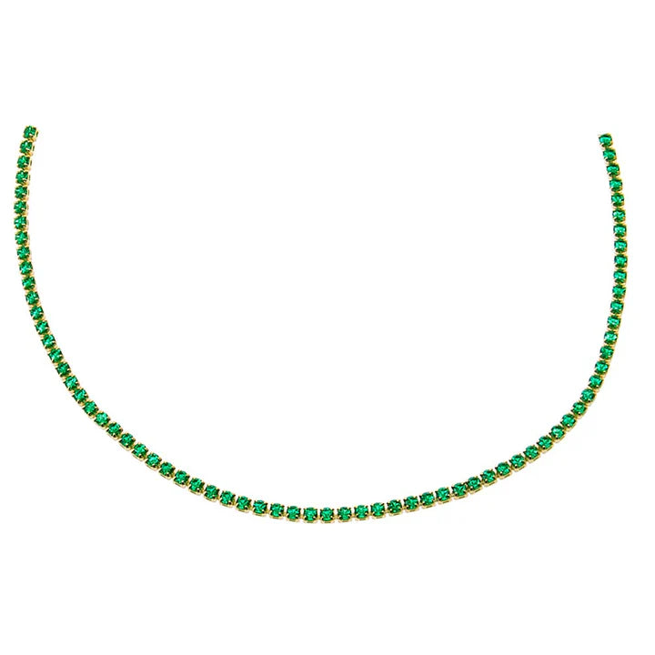Colored CZ Tennis Necklace