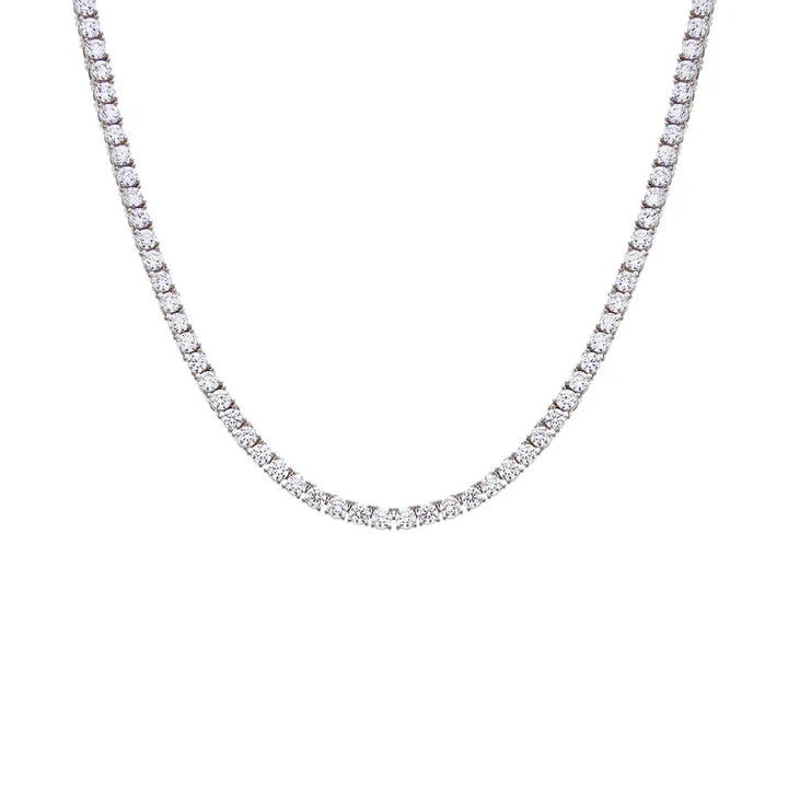 CZ Tennis Necklace White Gold