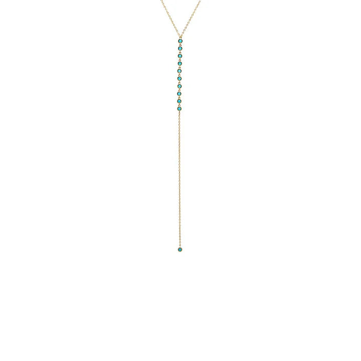 CZ Multi Bezel Station Lariat Necklace