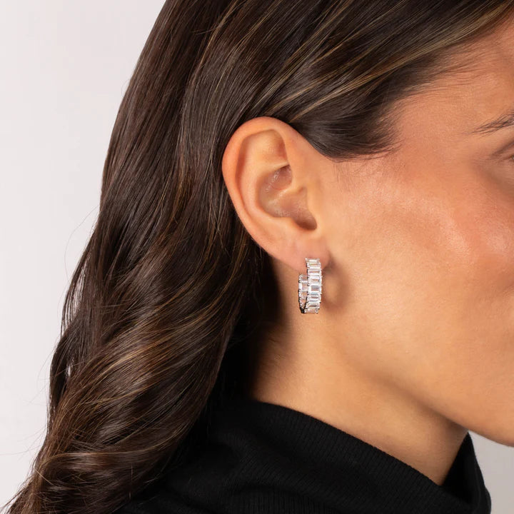 Eden Baguette Hoop Earring