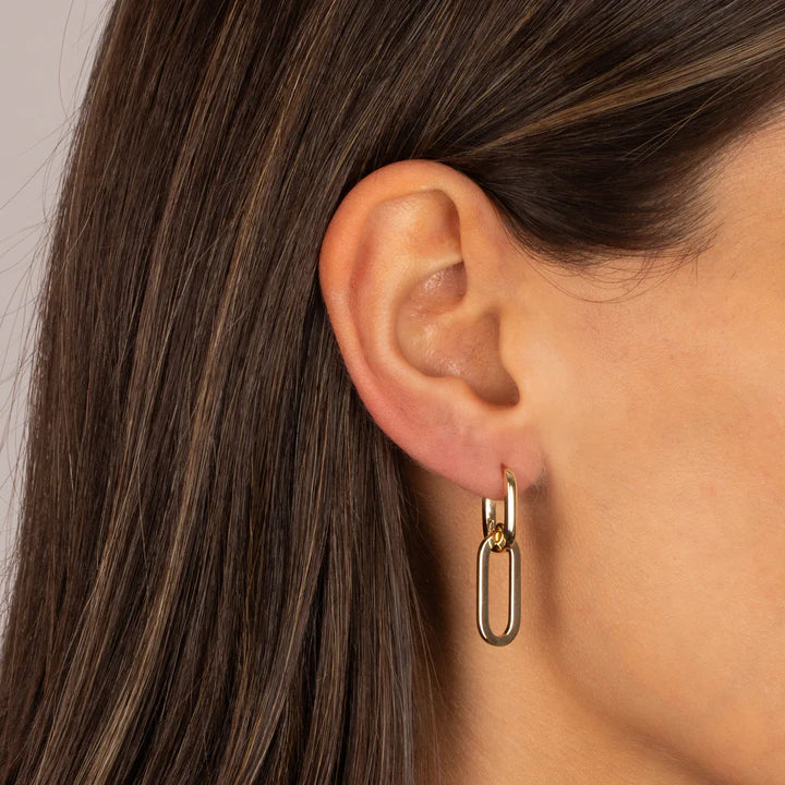 Gold Link Drop Earring