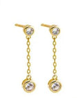 CZ Bezel Drop Earring