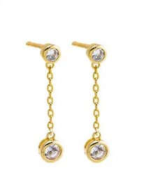 CZ Bezel Drop Earring