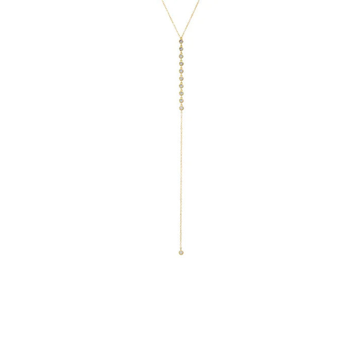 CZ Bezel Station Drop Lariat
