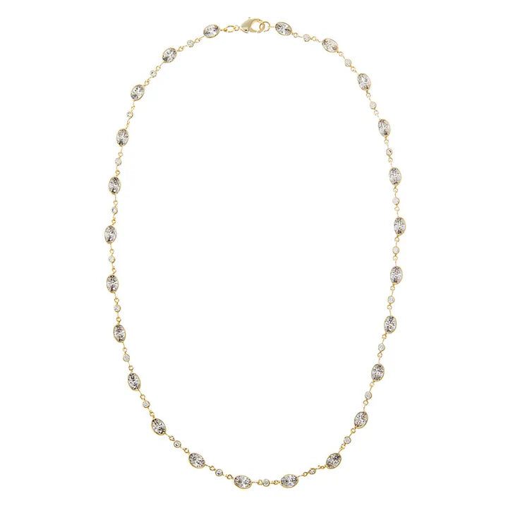 CZ Graduated Multi Bezel Tennis Chain Necklace