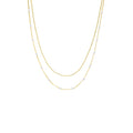 Double Strand Pearl X Ball Chain Necklace