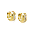 CZ Lined Wide Huggie Earring
