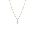 Fancy CZ Pear Drop Bezel Chain Necklace
