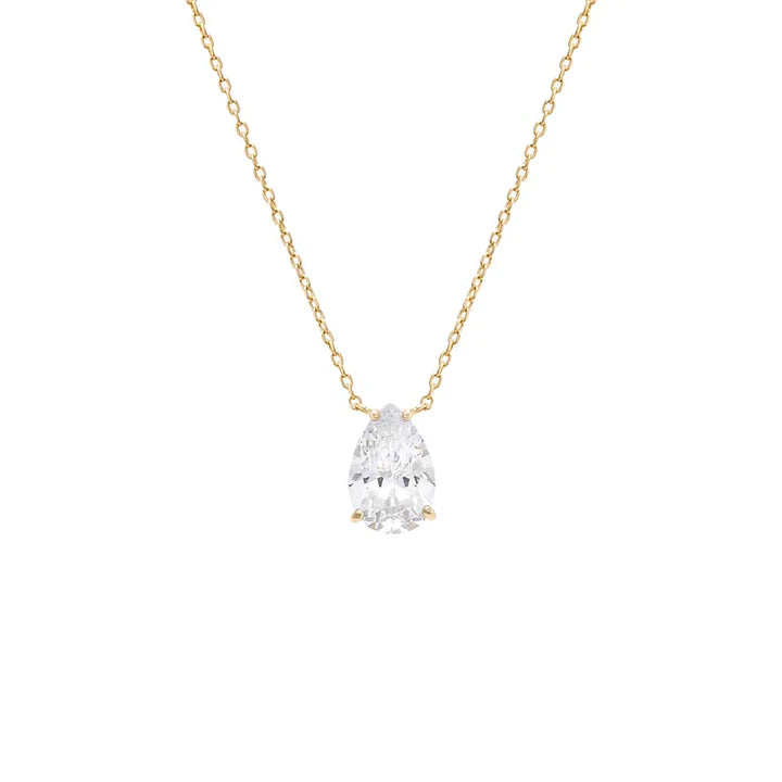 CZ Pear Shape Pendant Necklace