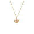 Pink Bow Seashell Pendant Necklace
