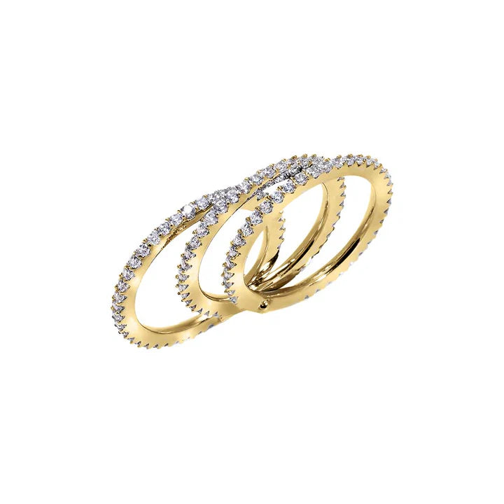 CZ Pavé Three-Stack Eternity Ring