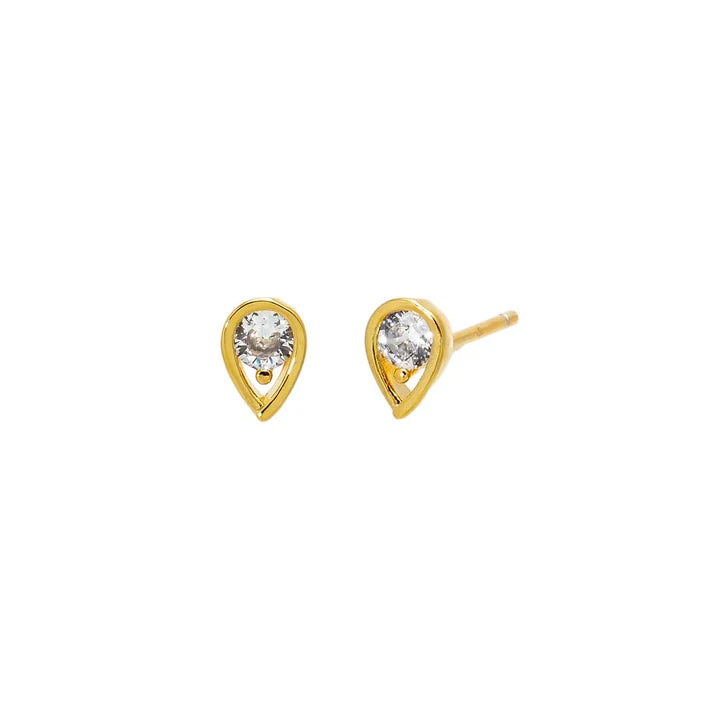 CZ Teardrop Stud Earring