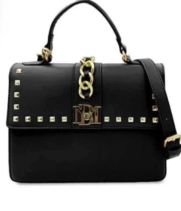 Badgley Mischka Black Studded Chain Crossbody